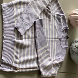 Ann Taylor Lavender Striped Sweater